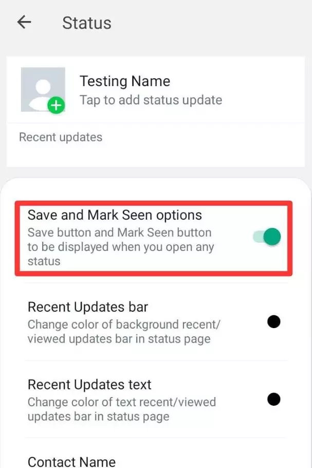 Last Step enable "Save and Mark Seen Options"