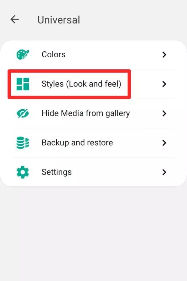 And then Click on the "Style(Look and Feel)" option