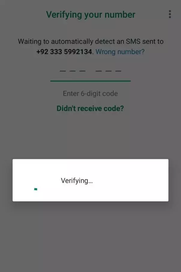 Input 6 digit code and verify your phone number