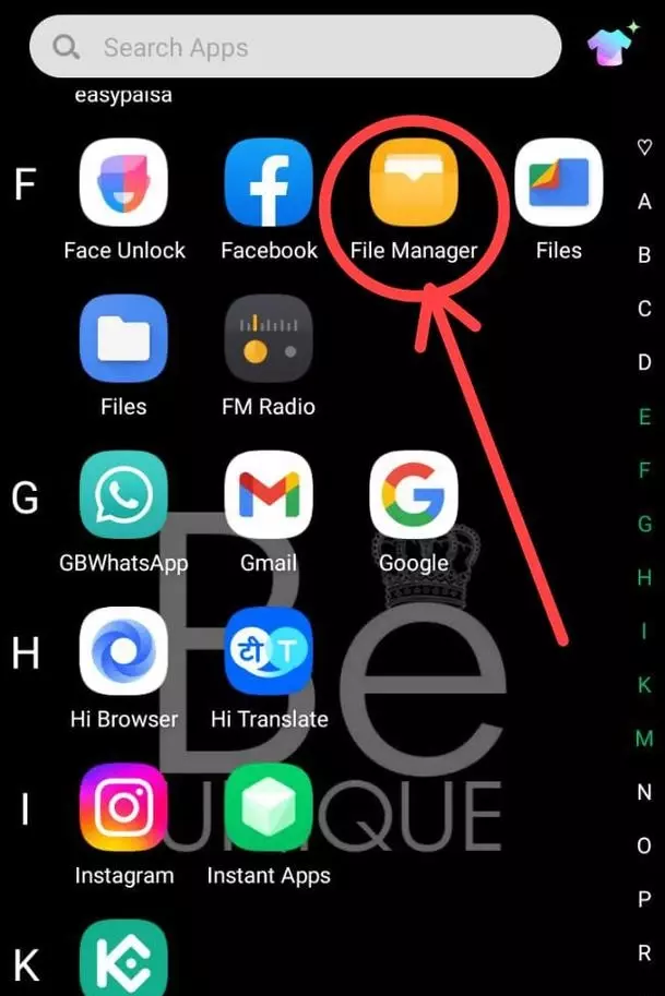 Open "File Manager" in your Mobile Phone