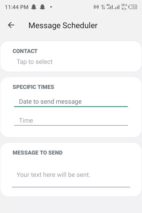 Here you can set you own message schedule