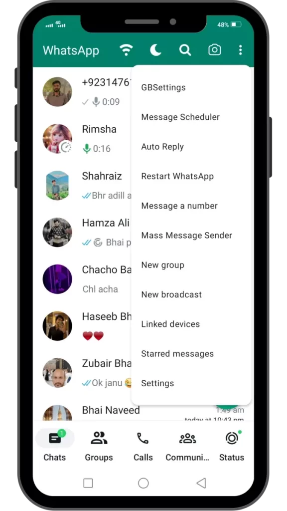 GB Whatsapp Download - Free GB Version of Whatsapp-Moble Screen
